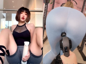 Gái Trung Quốc mặc quần bó sát thủ dâm với đồ chơi cực nứng